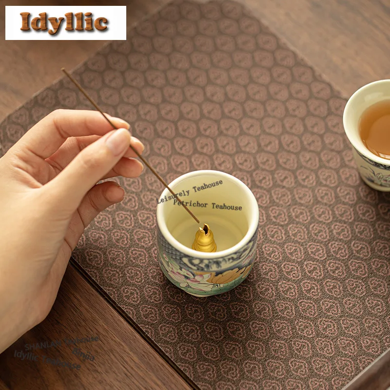 Chinese Style Soda Glaze Lotus Incense Holder Incense Smoke Waterfall Incense Burners Aromatherapy Censer Teaware Decoration