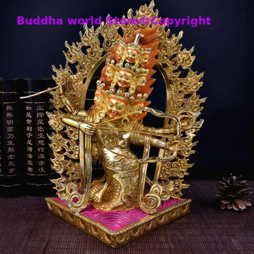 2025  buddha wholesale statue # # HOME Talisman Protection # Tibetan Buddhism Rahula Gilding brass statue 32 CM