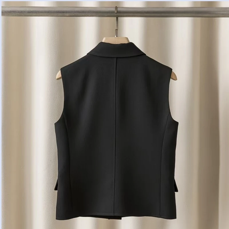 25 year spring/summer new item triacetate blend lapel breasted suit sleeveless vest top