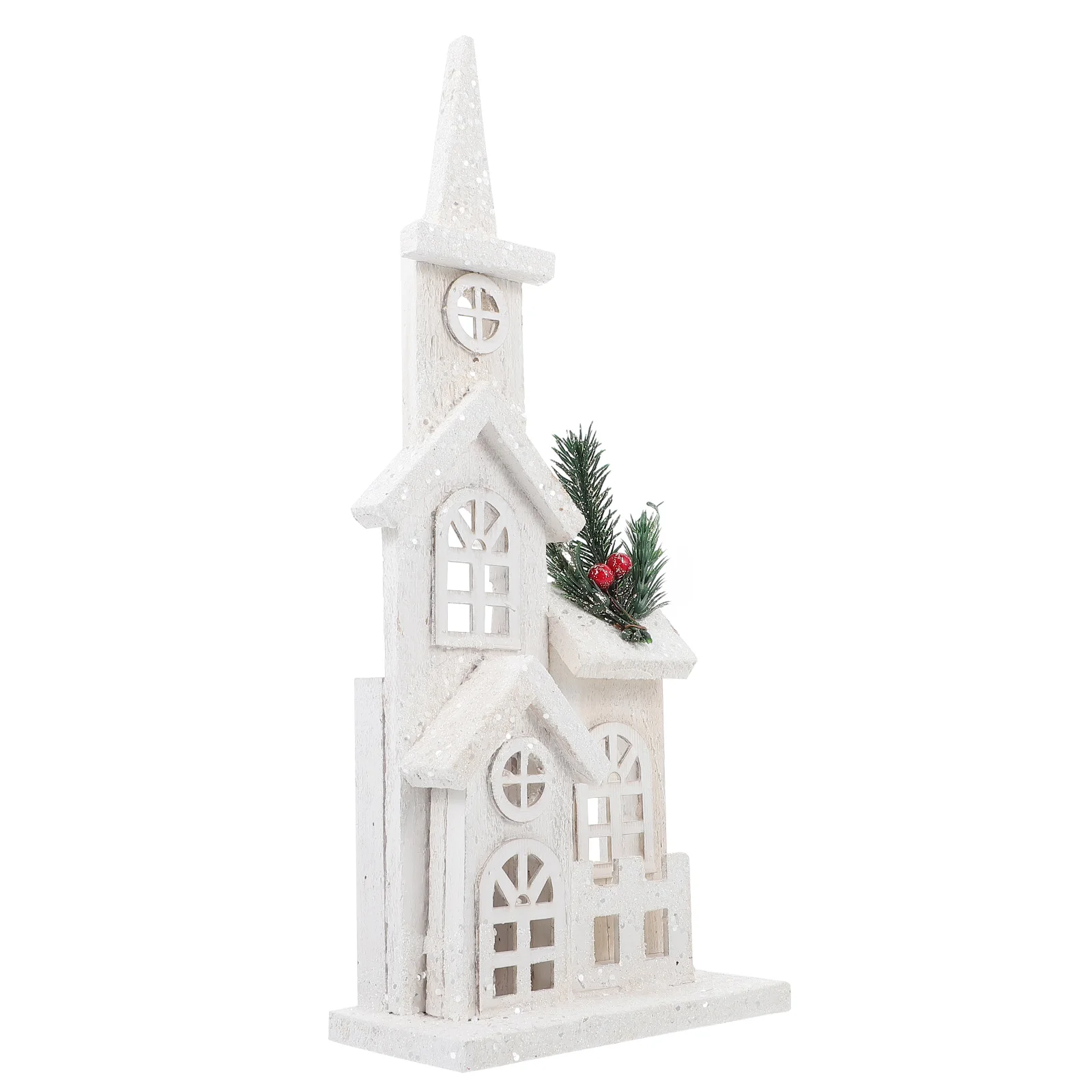

Luminous Castle Ornaments 71189 Small White Castle Christmas Decor LED Lanterns Wooden Craft Desktop Decor Party Xmas Adorn Home