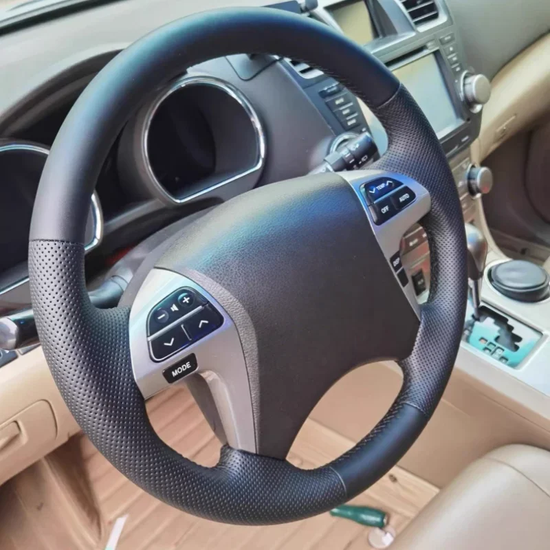 

Hand-Sewn Microfiber Leather Car Steering Wheel Camry 2006-2014 Interior Accessories Steering Wheel Cover For Toyota Highlander