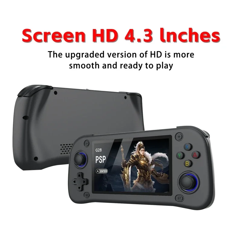 

NEW G28 Handheld Game Console 64G/128G 4.3 Inches IPS Screen 3D Joystick Retro Video Game Players PSP/PS1 Steamdeck Handheld