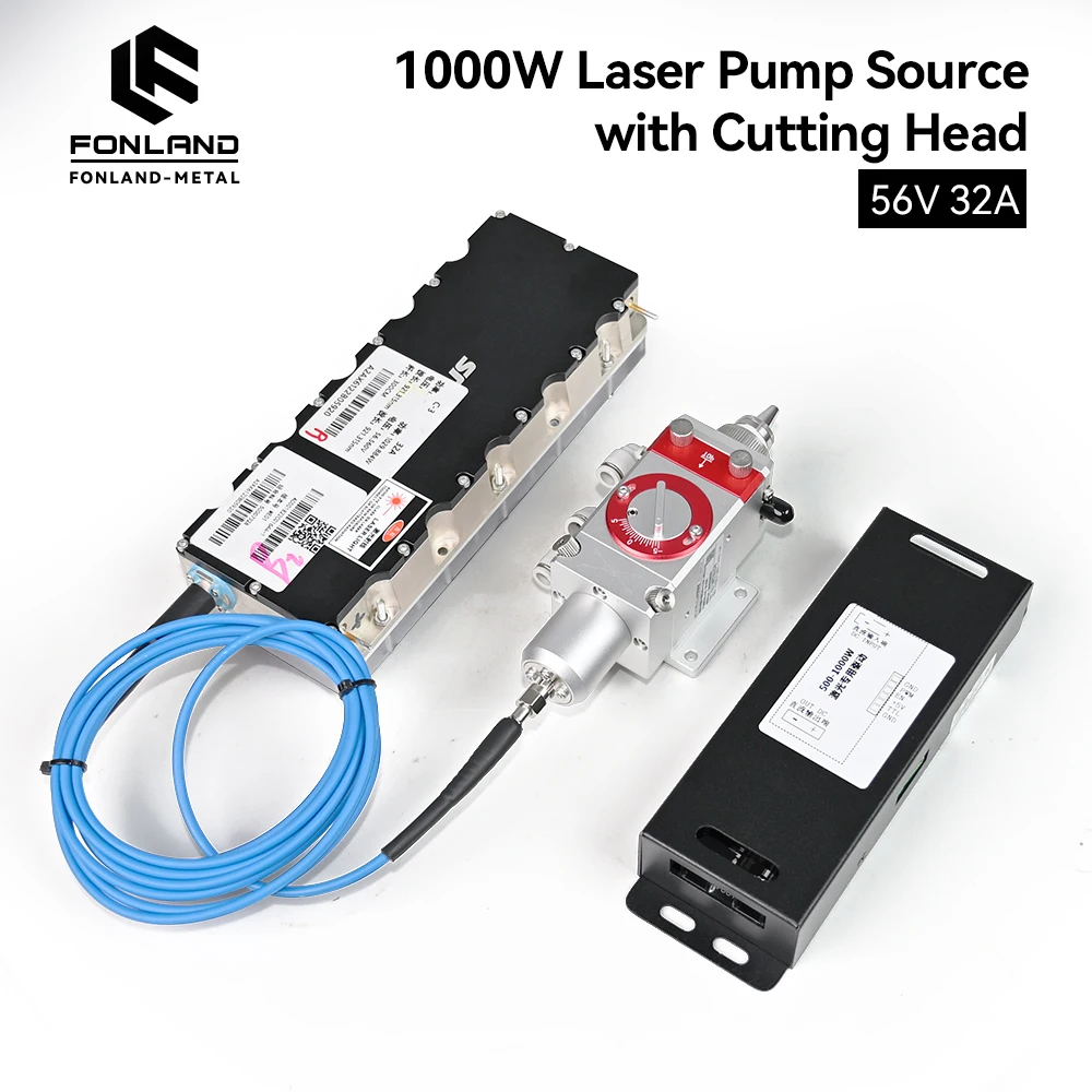 Raycus 1000W 3rd‑Gen Modified Laser Pump Source Full Set With SMA905 Fiber Laser Cutting Head For DIY Laser Cutting Machine