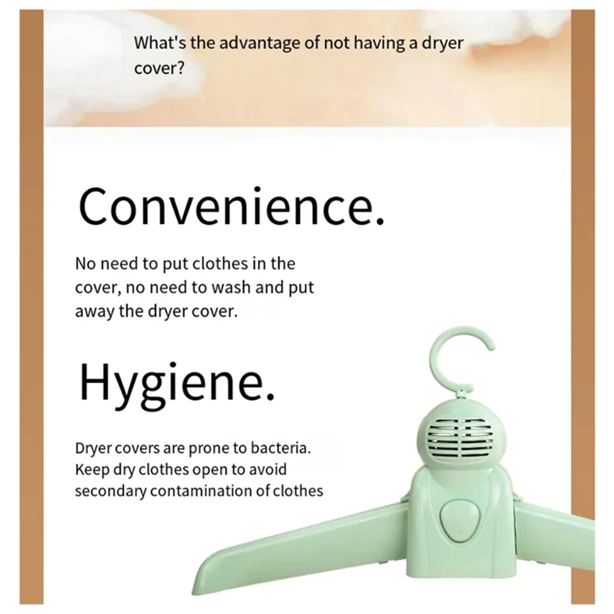 X11AA Portable Drying Clothes Hanger Shoe Dryer Smart Home Small Dryer Warm Air Clothes Dryer Business Trip Artifact US-Plug