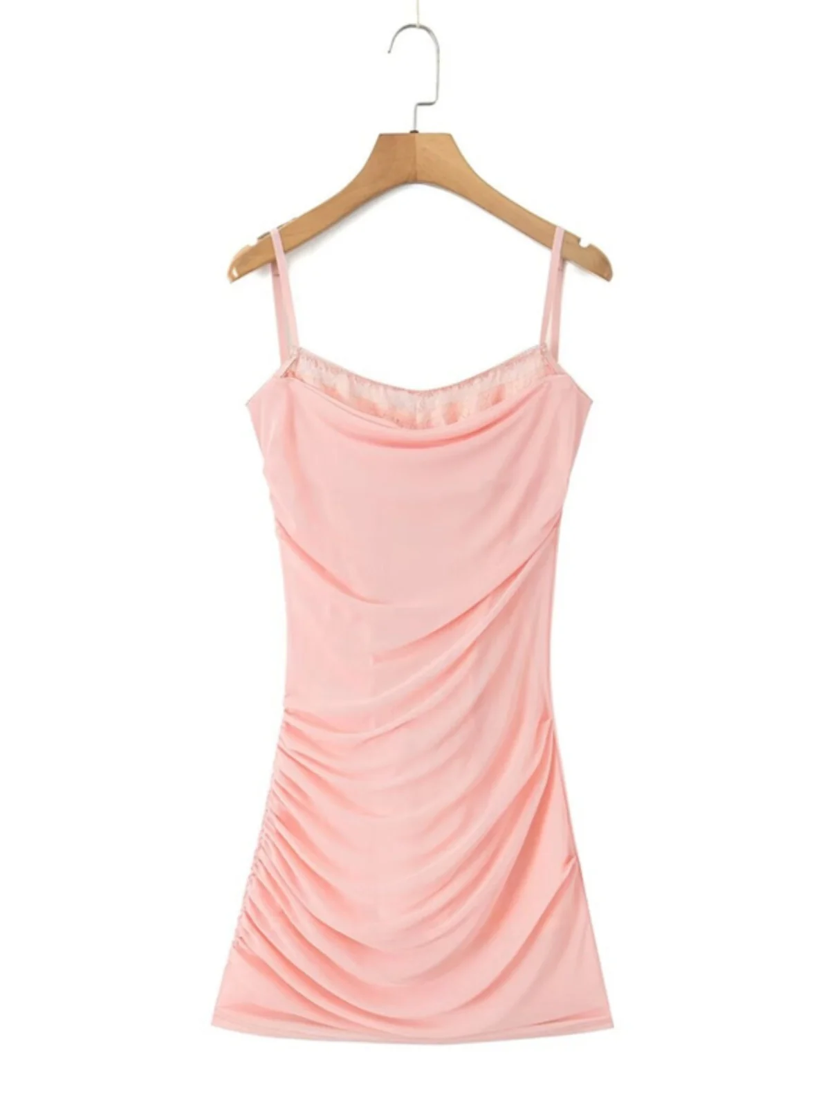 섹시한 로우컷 플리츠 허리 벨트 스트랩 슬림핏 엉덩이를 덮는 발레 스커트 여성 패션 봄 2025