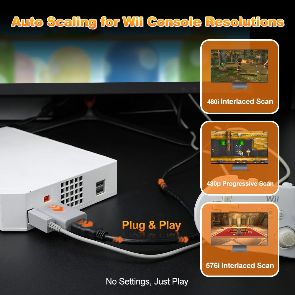 BitFunx Ypbpr para HDMI Conversor Para Nintendo Wii NTSC PAL Console de Jogos Retro Mini Adaptador HDMI Plug And Play