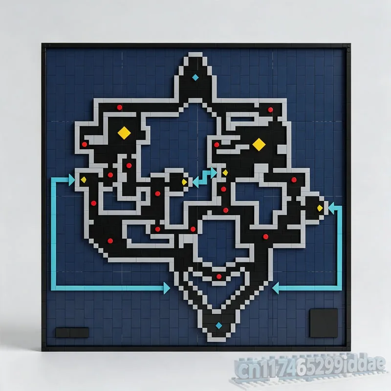 NEW 1618Parts Game Map Art Bind Scene Model MOC Building Blocks Video Game Display DIY Creative Assembly Educational Toy Gifts