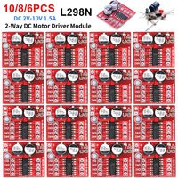 L298N Motor Driver Controller Board Dual H Bridge Mini Dual Stepper Motor Drive Module Reversing PWM Speed Electronic Components