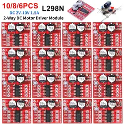 L298N Motor Driver Controller Board Dual H Bridge Mini Dual Stepper Motor Drive Module Reversing PWM Speed Electronic Components