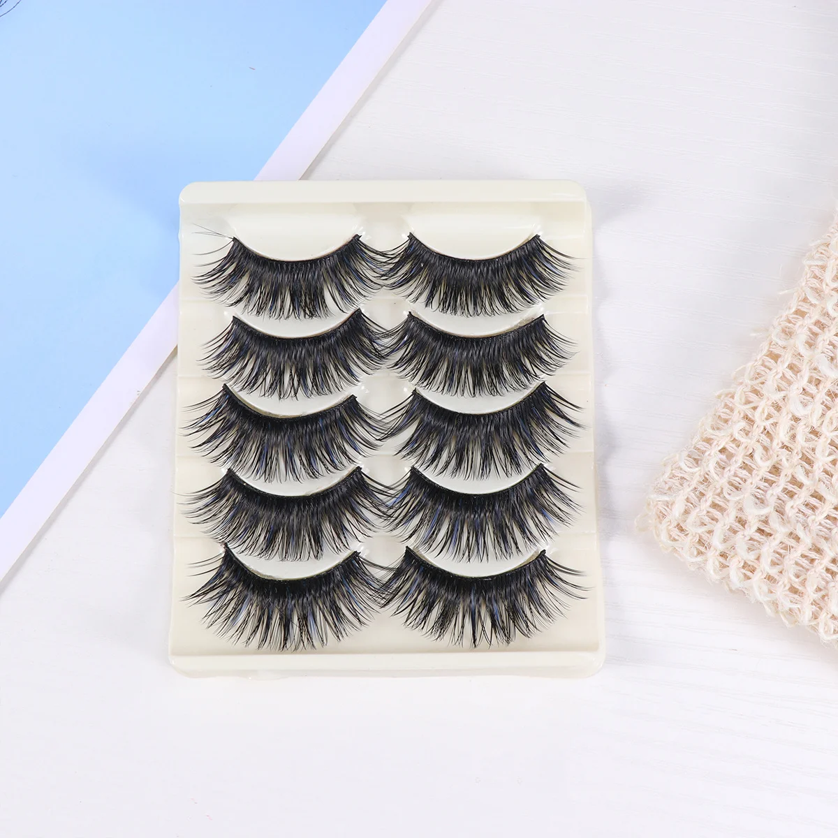 5Pairs Exquisite Workmanship Safe Odorless False Eyelashes Thick Long Natural Lashes Easy Use Remove Daily Stage Makeup