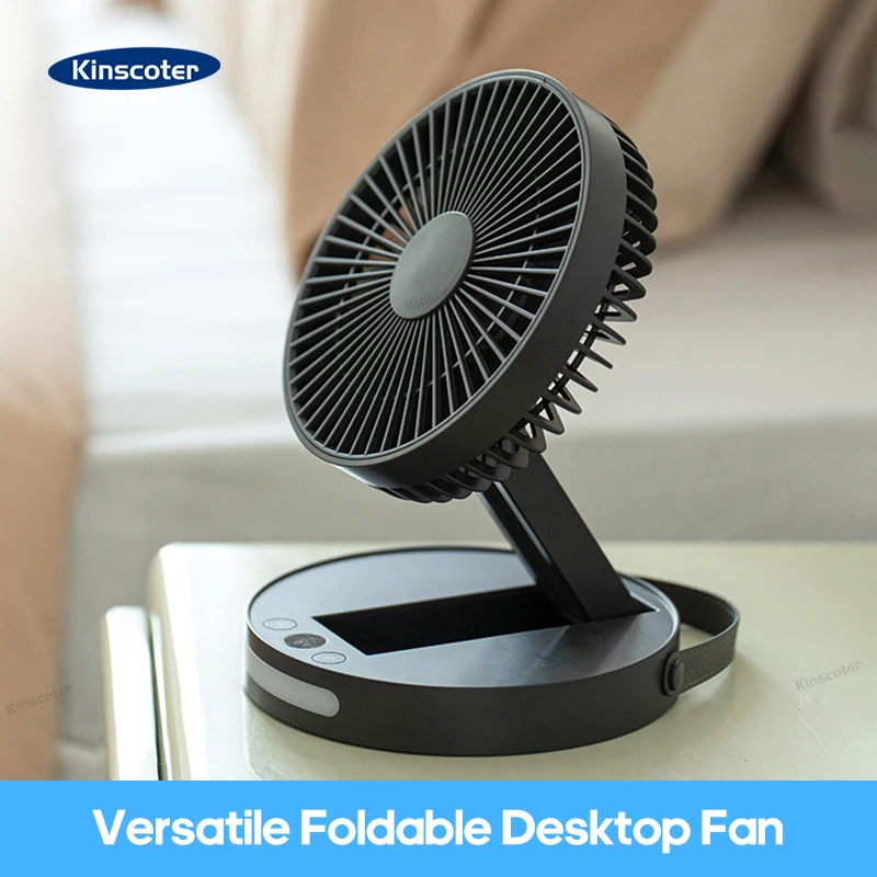 3600mAh foldable portable desktop fan Angle adjustable rechargeable fan Air Circulator Ventilator Silent High wind power 5 speed