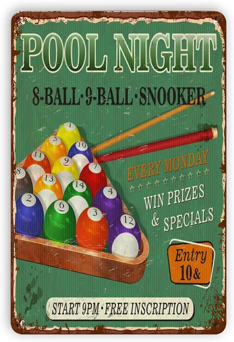 Billiards Metal Signs Home Decor Pool Night Tin Poster Snooker Club Garage Room Wall Decoration Plaque es