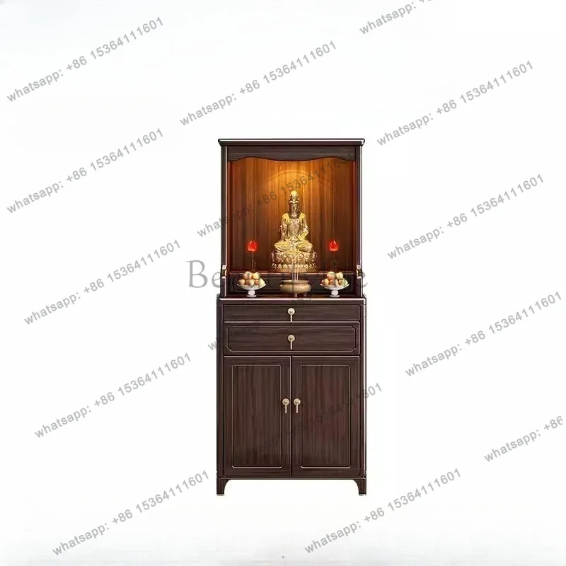 PG Buddha Niche Purple Gold Ebony Incense Burner Table Buddha Shrine Clothes Closet Altar High Cabinet Buddha Cabinet