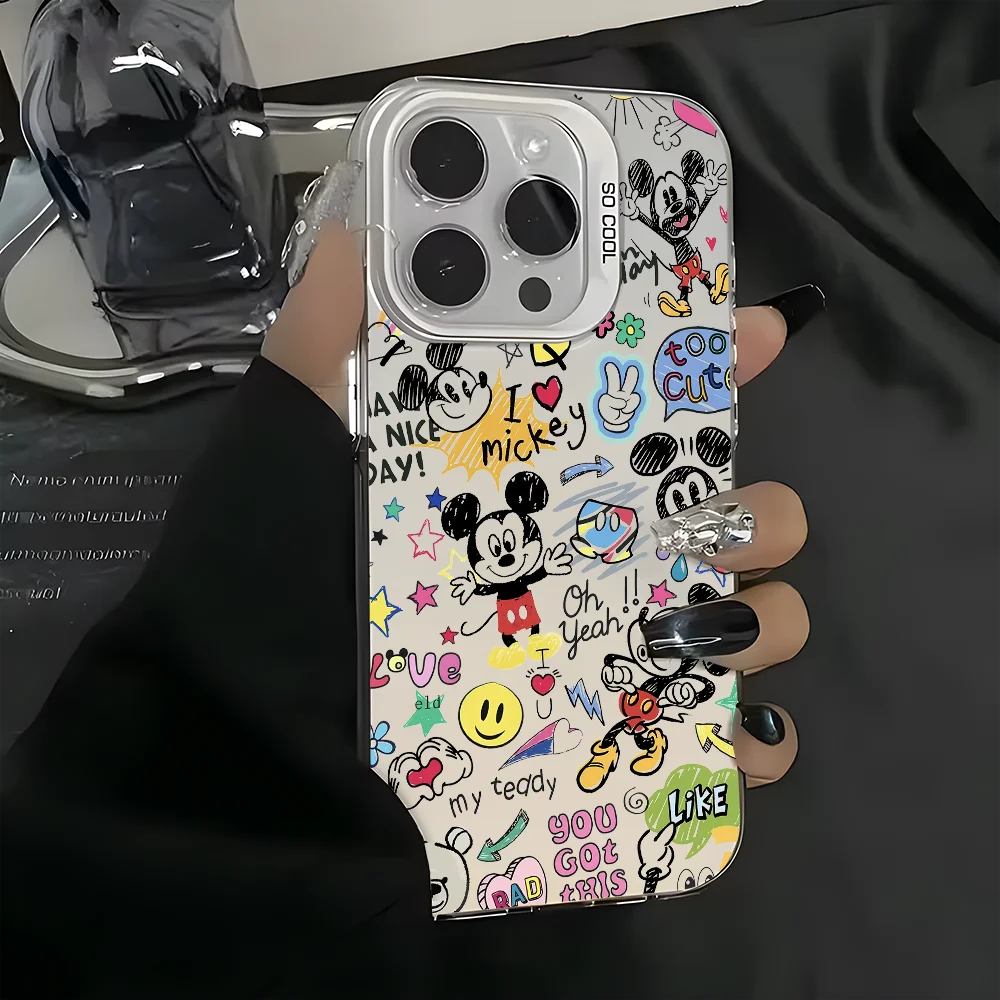 

Mickey Minnie Mouse Fashion Music Phone Case For IPhone 16 15 14 13 12 11 Pro Max White Ultra-thin Soft Candy Abrazine Funda