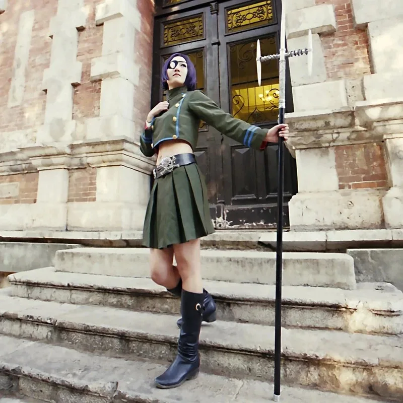 lili 123Anime Katekyo Hitman Reborn Cosplay Costume Kokuyo Chrome Dokuro Women Men Girl School Uniform Wigs Shoes Clthoes