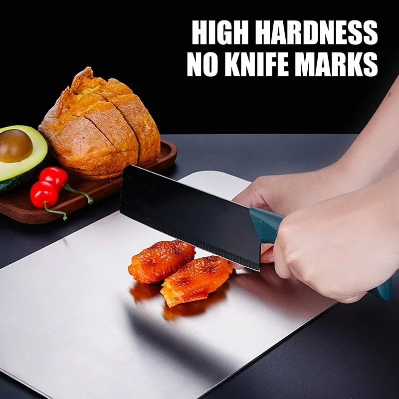 Stainless Steel Cutting Board Double Sided Thickened Chopping Board Easy To Clean Kneading Dough Board for Kitchen