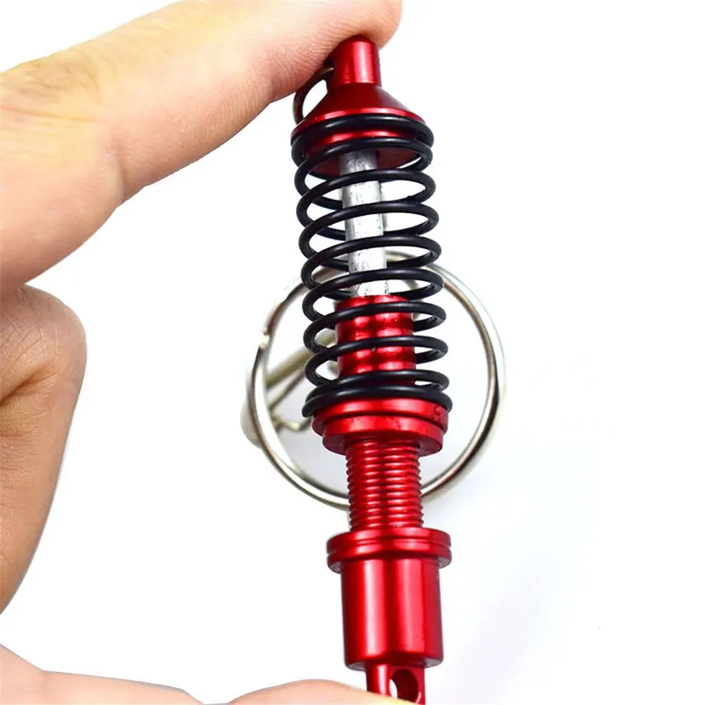 1Pc Adjustable Coilover Spring Car Part Shock Absorber Keyring Alloy Keychain Keyring Spring Shock Absorber Creative Gift