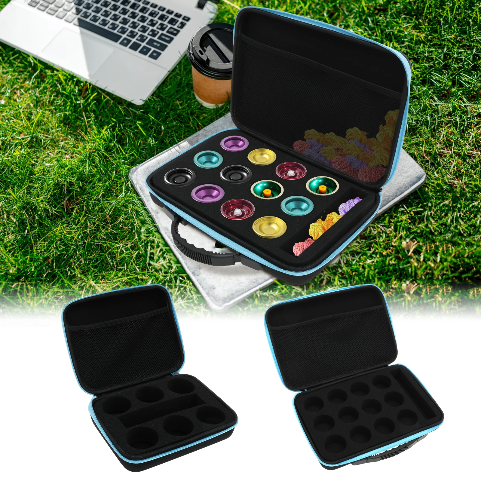 6/12 Holes Yoyo Ball Storage Bag Portable Yoyo Carry Case with Handle Zipper Shockproof  Lightweight Equipment Protective Bag view 2