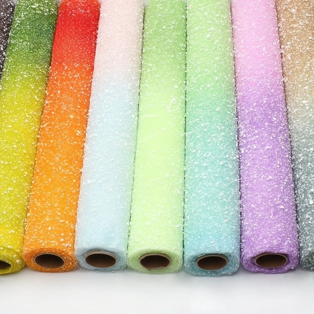 Gradient Snow Dot Yarn Mesh Paper Irregular Mesh 50cm Wide Bouquet Packaging Snowflake Yarn Hollow Net Flower Wrapping Paper