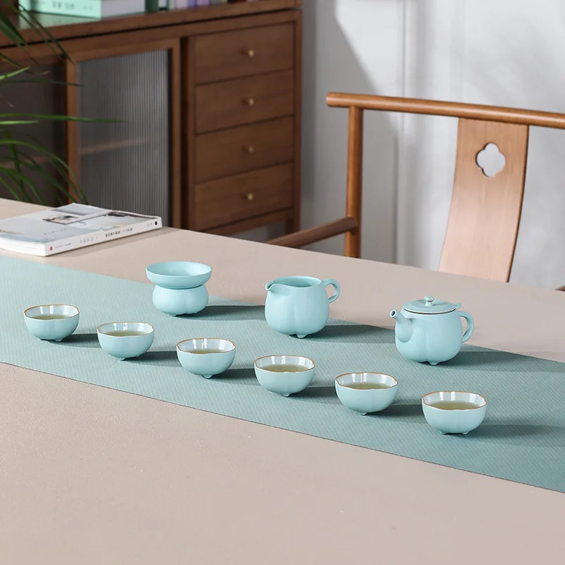 Japanese Tea Set for Home Use, Luxury High-End Kung Fu Tea Brewing Gift Box for Living Room, Real Estate Enterprise Business Eve