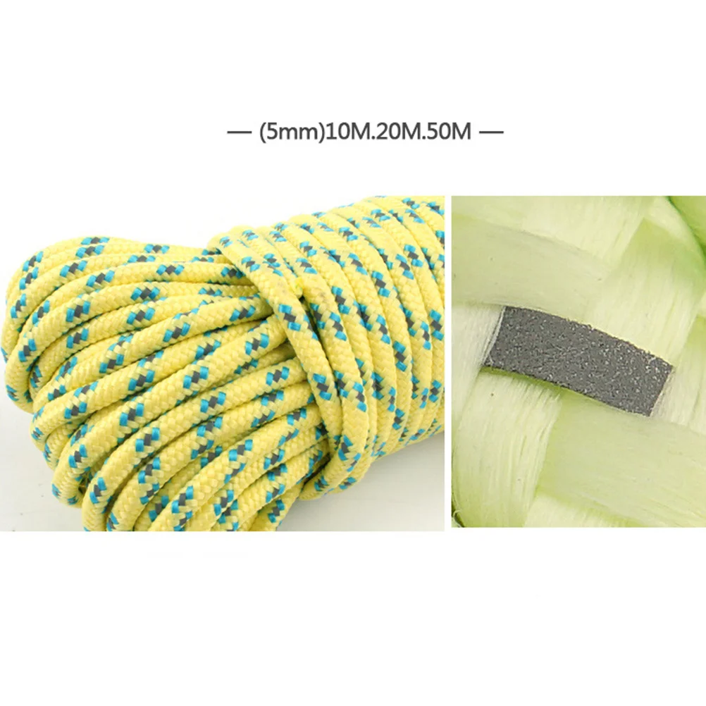 

20m 5mm Reflective Durable Paracord Parachute Cord Lanyard Outdoor Survival Camping Tactical Rope Yellow Paracord