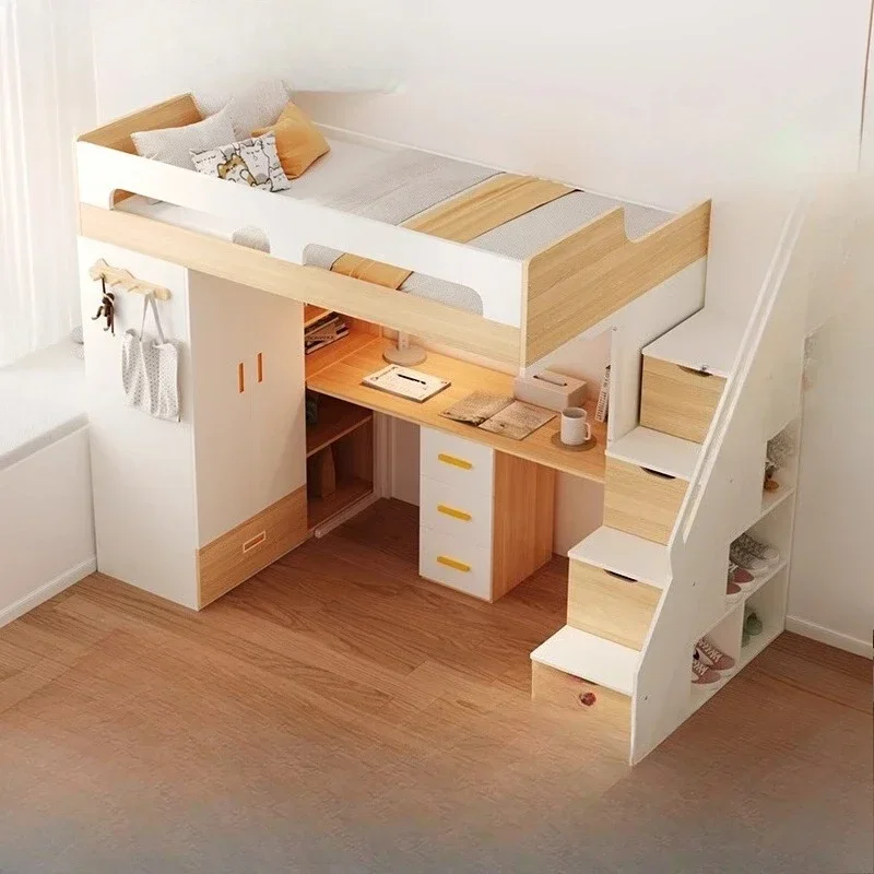 

Premium Small apartment boys and girls go to bed desk children's desk bed multi-functional elevated combination