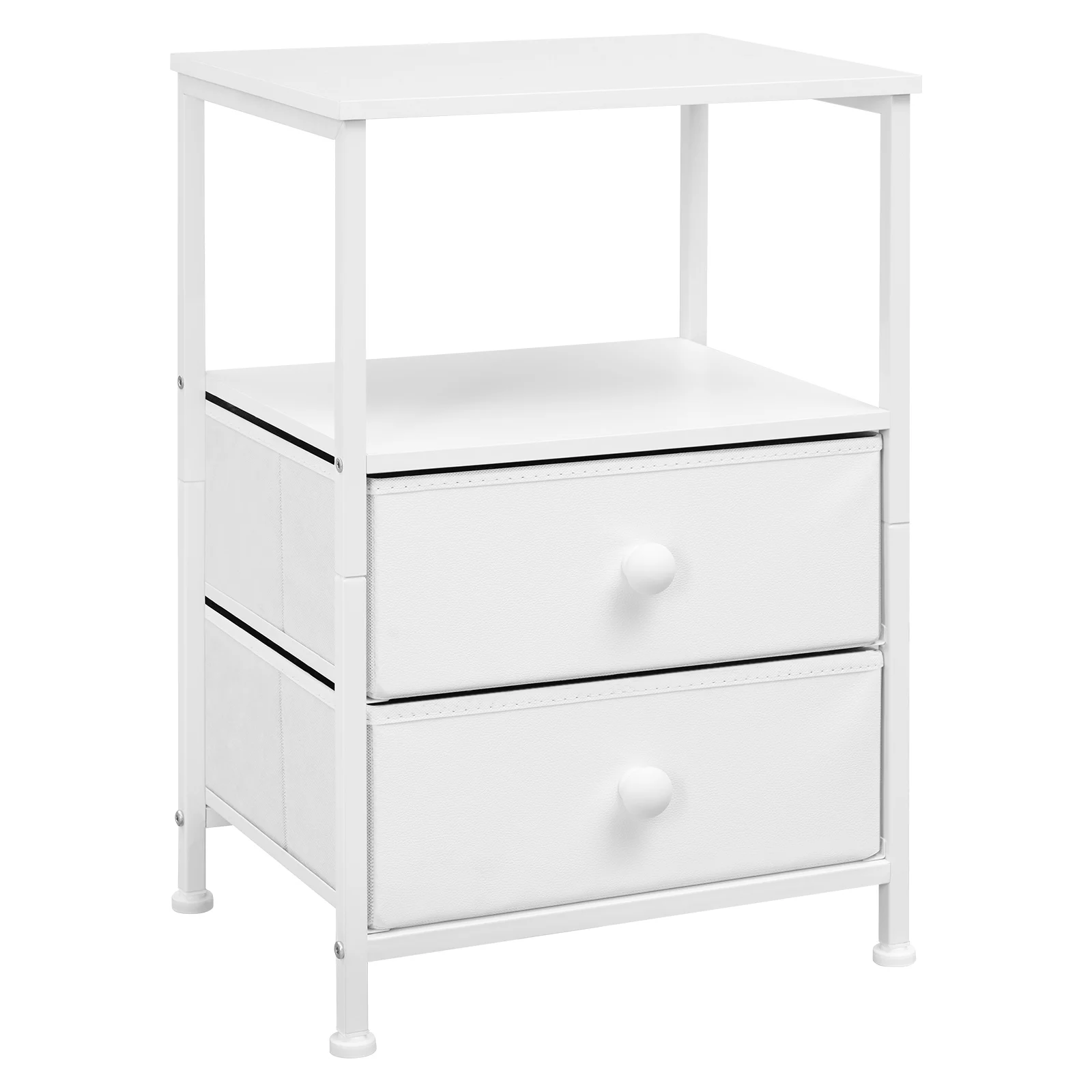 WOLTU Comodino Comodino Cassettiera con 2 cassetti e scomparto aperto Tavolino portaoggetti Tavolino da caffè