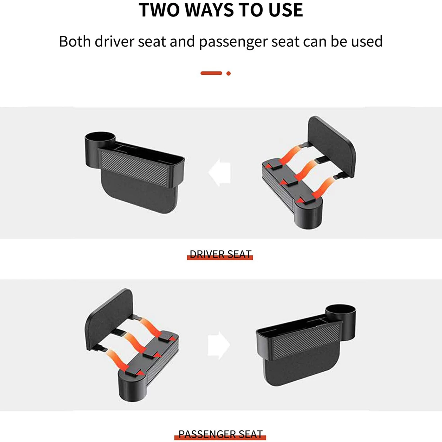

B07A-2-in-1 Car Seat Space Organizer Storage Pockets Auto Space Stowing Tidying for Cup Holder Storage/Cellphone/Wallet/Key