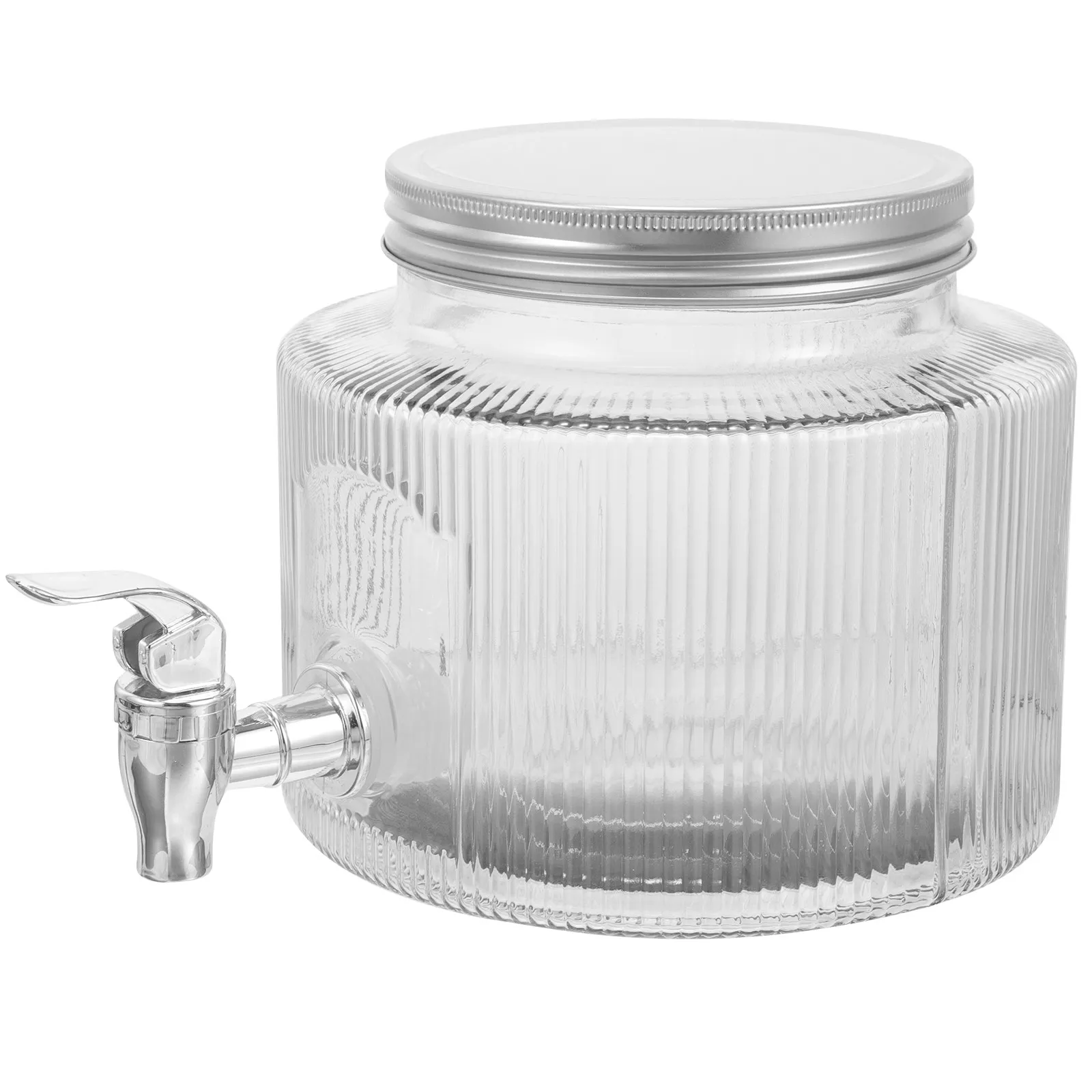 

2.8L Glass Drink Dispenser with Spigot Stylish Beverage Storage Jar for Tea Cocktail Lemonade Iced Water Fresh Flavor Retention