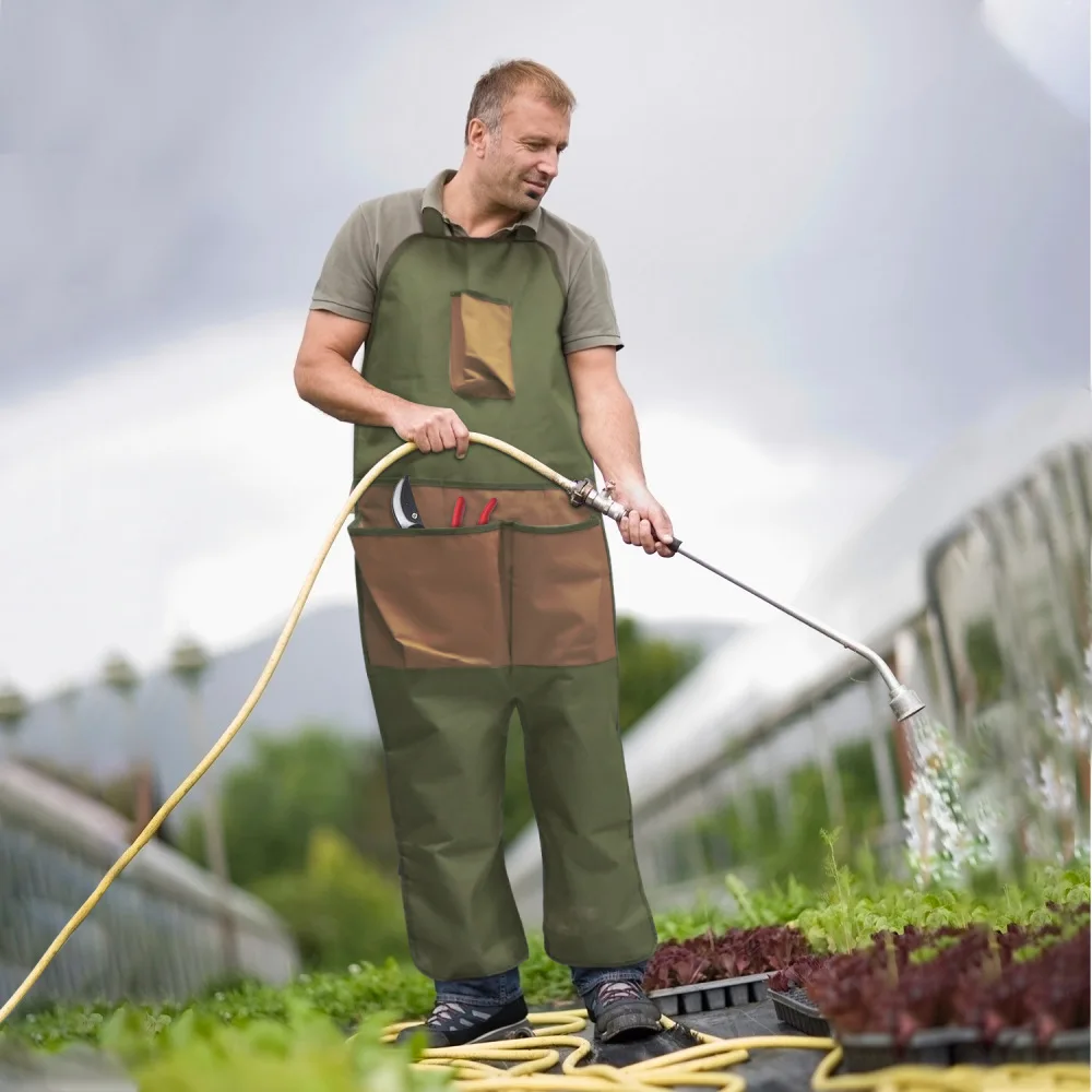 Adjustable Garden Protective Leg Apron Oxford Cloth Multi Functional Tool Pouch For Outdoor Weeding And Gardening