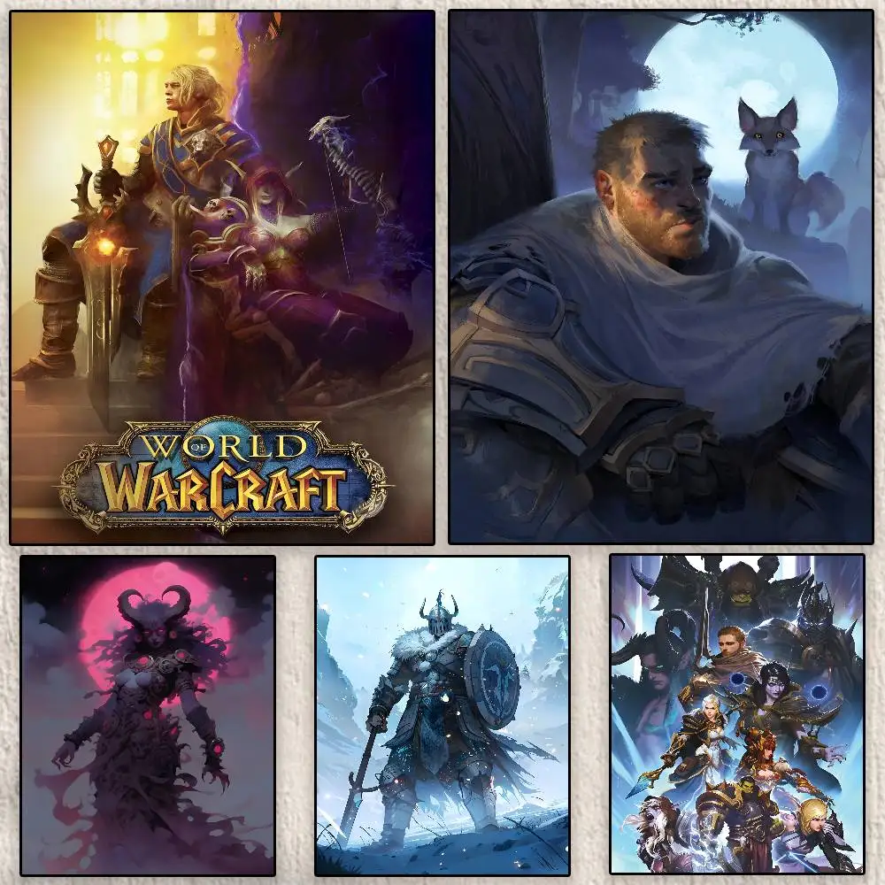 

Wow Anime Game W-World Of W-Warcraft Poster Modern Waterproof HD Wall Art Decal Self-Adhesive Aesthetic Decor for Home Living Ro