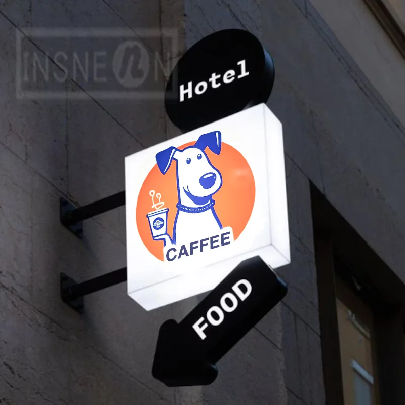 Custom Outdoor Wall Hanging Light Box Advertising Sign LED Light Box Signboard Shop Signage Business Acrylic Light Box