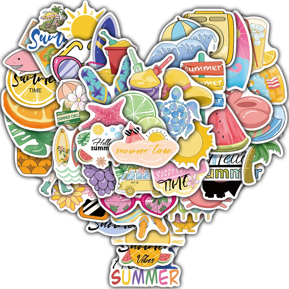 

50/100 шт., летняя наклейка Chill Vibes, Harajuku, креативная наклейка для автомобиля, мотоцикла, ноутбука, багажа, кофе, наклейки на мотоцикл, чемодан