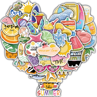 50/100PCS Summer Chill Vibes Sticker Harajuku Creative Car Motorcycle Laptop Luggage Coffee Motorcycle Suitcase Stickers