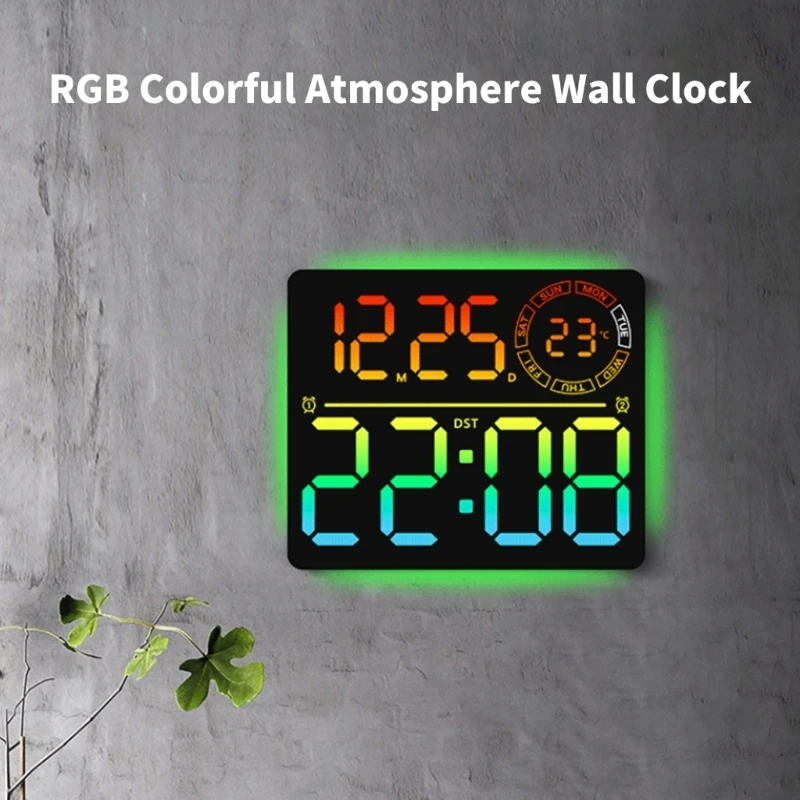 92MF Electronic Digital Clock Battery Operated LED Wall Clock With Timer Function For Living Room Bedroom And Offices Desktop