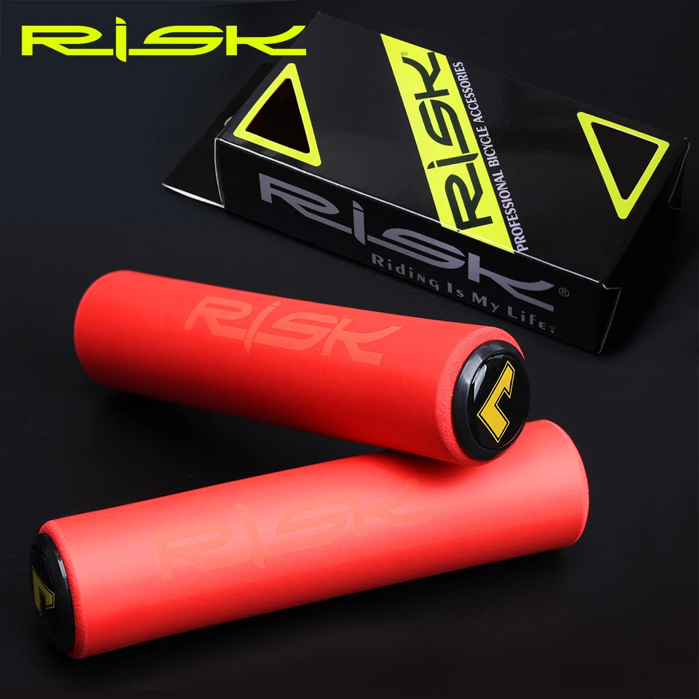 Risk 1 Pair Bicycle Silica Gel Handlebar Grips MTB Ultra-light Antiskid Soft Removeable Plastic End Plugs Bike Handle Bar Grips