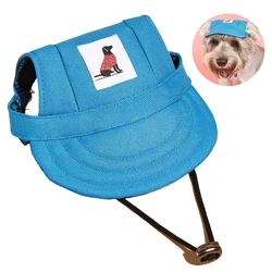 Dog Hat Summer Sunbonnet Dog Canvas Hat Adjustable Dog Baseball Hat Puppy Sports Sunscreen Windproof Cap Pet Supplies