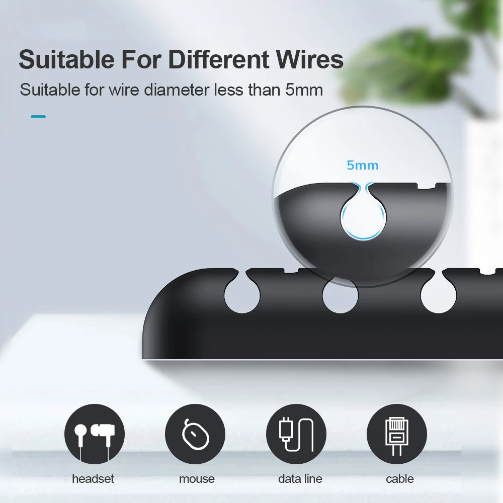 L35 Cable Organizer & Magnetic Plug Box Silicone USB Cable Winder Flexible Cable Management Clips for Mouse Earphone Holder