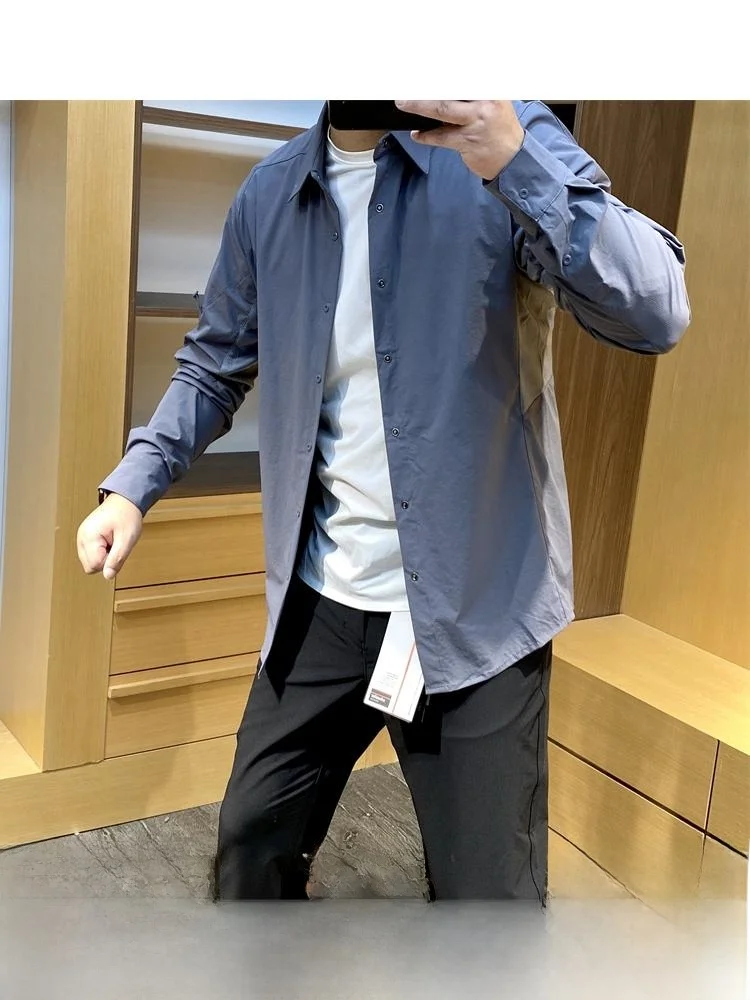 

Мужская уличная футболка Long Sve irt Elastic Qui Dry, дышащая, легкая, весна-лето, функция ELS Series Bird Theme