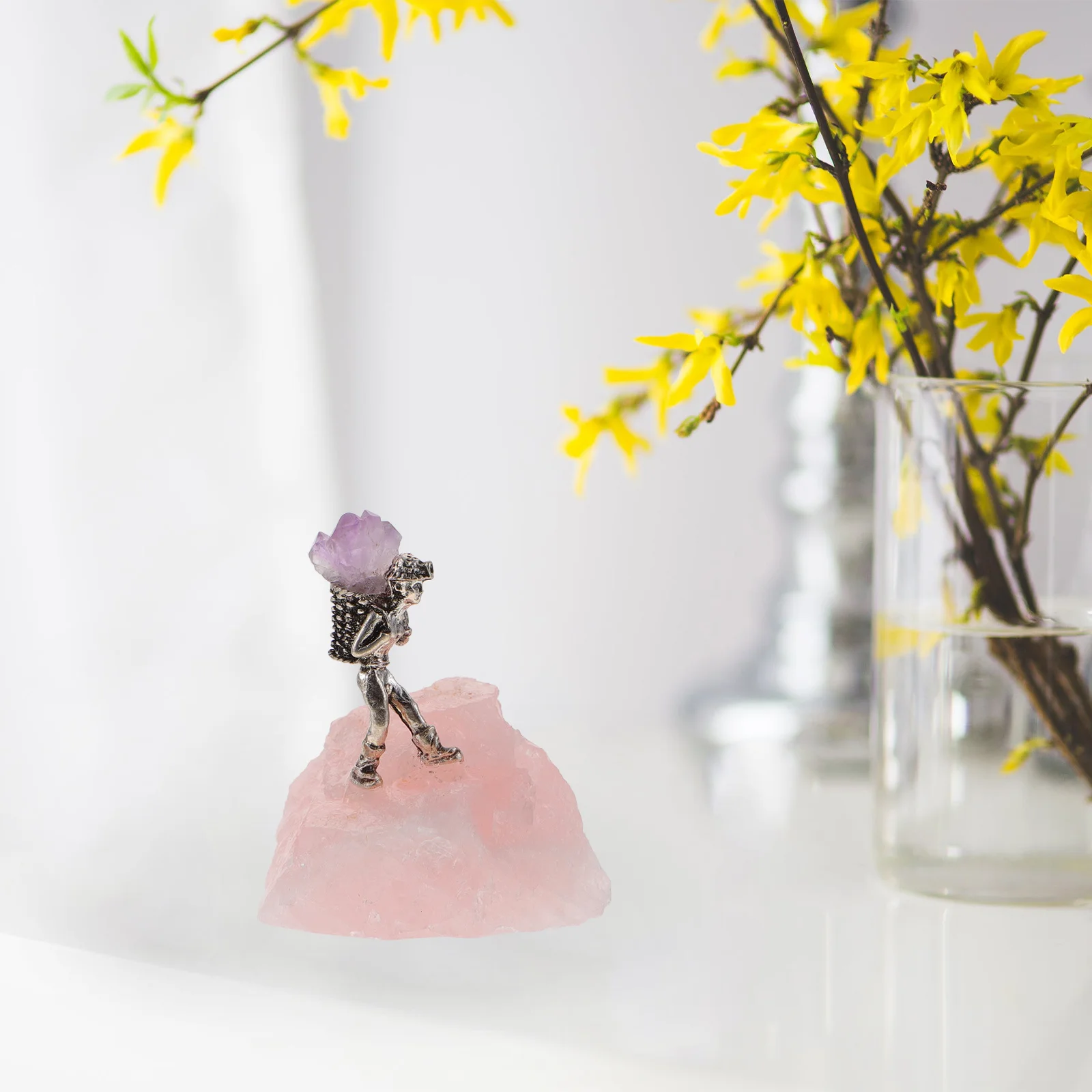 

Crystal Stone Ornament Stones Cluster Adornment for Table Decor Collection Decorative