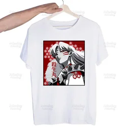 Inuyasha Sesshoumaru Higurashi Kagome męska koszulka śliczna koszula z nadrukiem moda męska T-Shirt dla mężczyzn Casual topy z krótkim rękawem