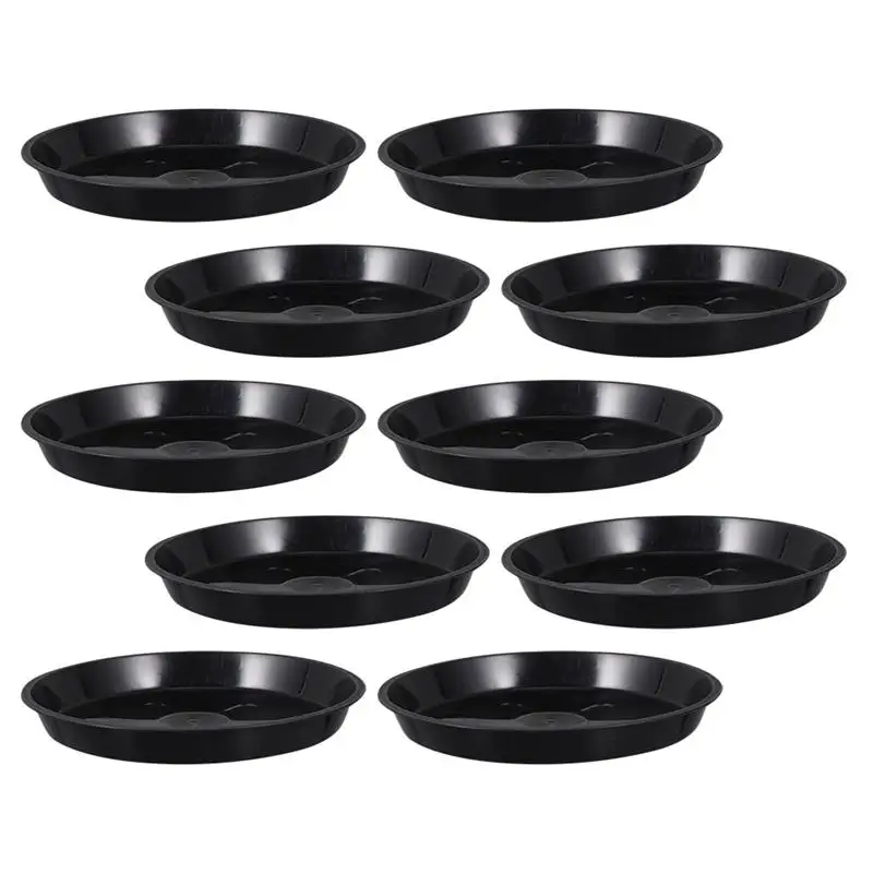 10Pcs Plastic Flower Pot Tray Large Saucer Drip Tray Flat Bottom Flowerpot Tray Indoor Flower Plants Round Coasters Planter