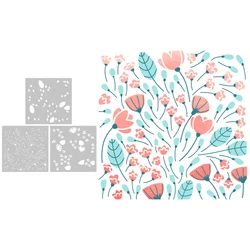 MangoCraft 3PCs Summer Lotus Flowers Plastic Stencils Decor DIY Scrapbooking Supplies Stencil For Cards Albums Crafts Background