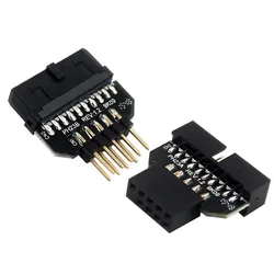 1pc Front Panel Plug Connector USB3.0 19-pin To USB 9Pin Adapter For Motherboard
