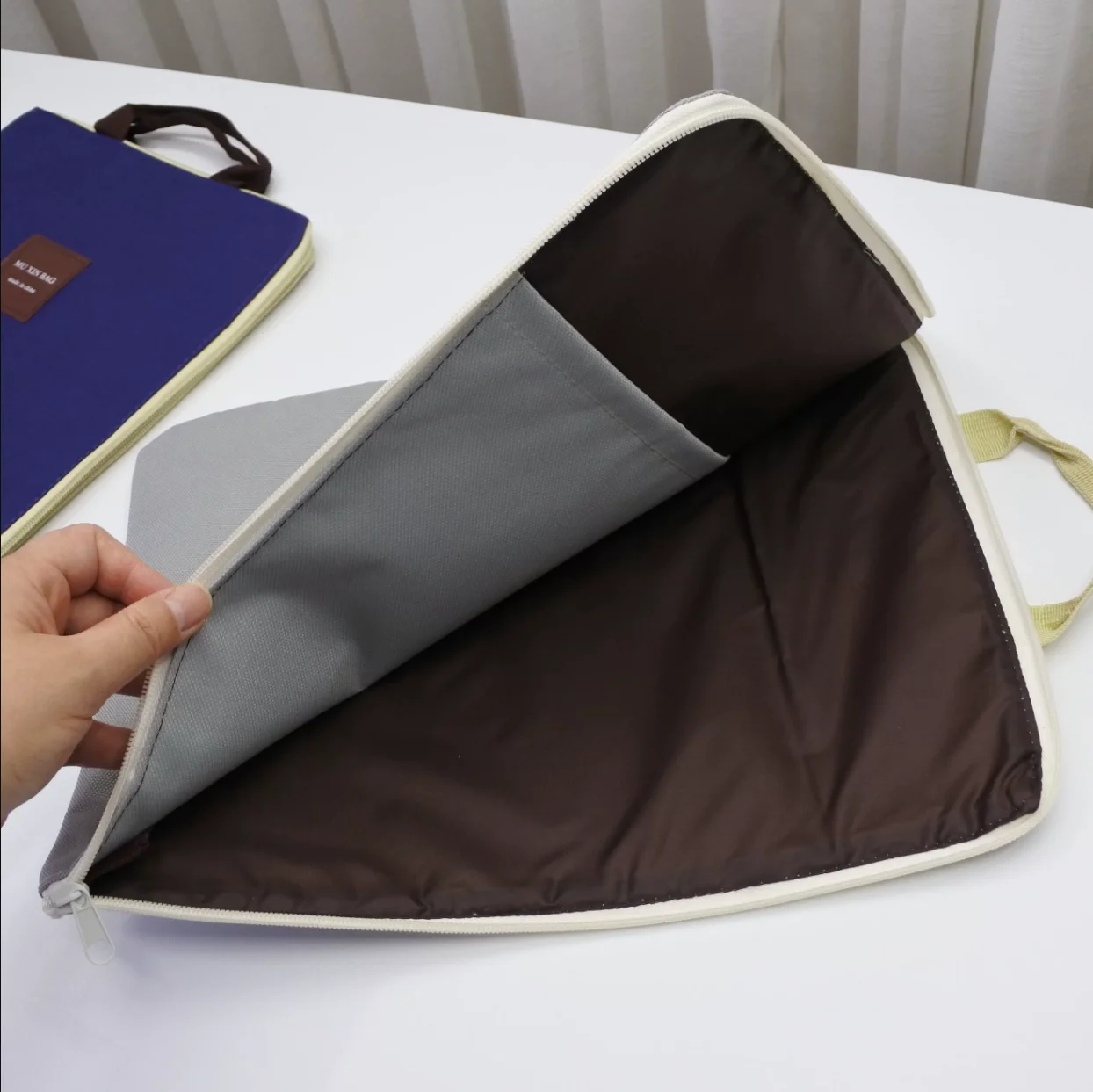 

Large Canvas A4 File Folder Document Bag Business Briefcase Paper Storage Organizer Bag Stationery School Office Supplies