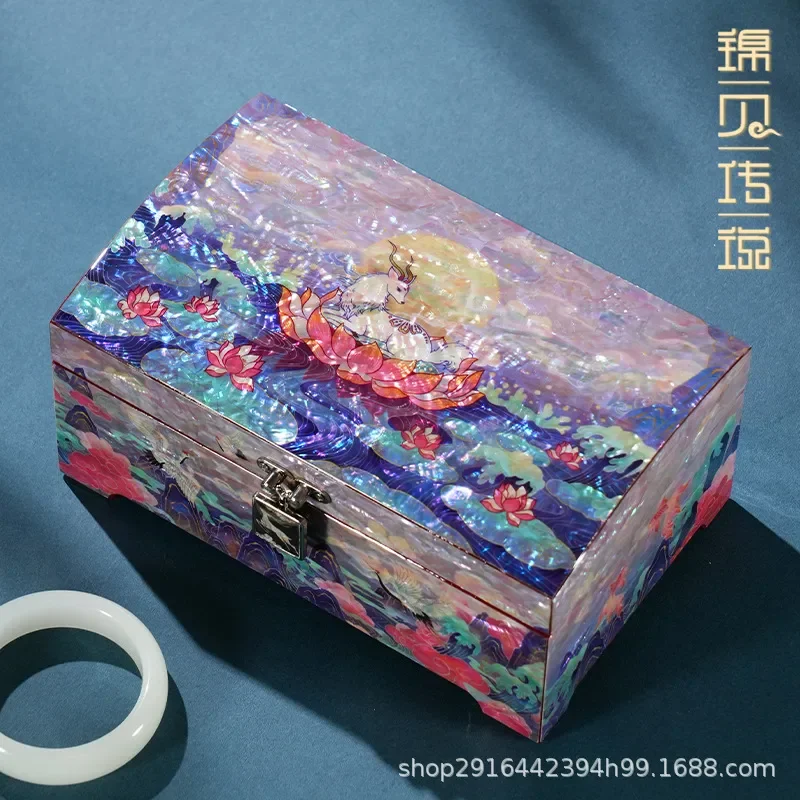 for Jinbei Legend Nuodian Jewelry Box Sanjin Dowry Organizer Wedding Birthday Gift Bracelet Ring Storage Case for Women Girls
