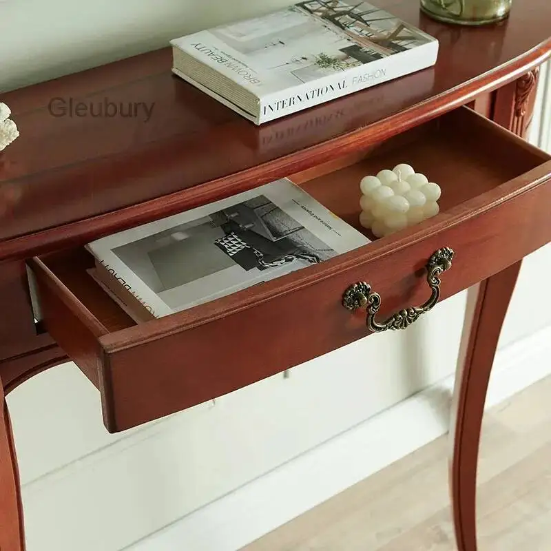 European Vintage Console Table Luxury Beauty Modern Simple Console Table Entrance Hall Living Room Tavolo Salotto Furniture image 3