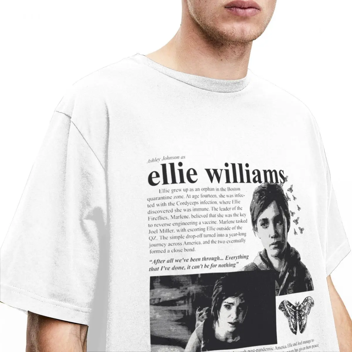 Casual Ellie Williams T-Shirt Men Round Collar Cotton T Shirt The Last of Us Short Sleeve Tee Shirt Gift Idea Clothes