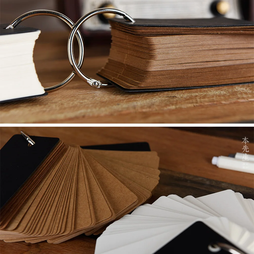 

4pcs Memory Cards 100 Sheets Kraft Paper Ring Notepads For Study Word Practice Diy Flash Cards Stationery Supplies Printing