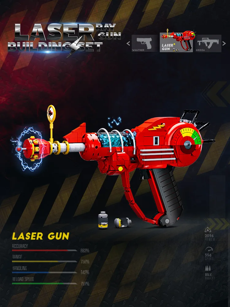 Gorbicks MOC Red Call of Duty Ray Gun Modell Bricks DIY Spiel Bausteine Kit Requisiten Spielzeug Für Geburtstag Geschenke